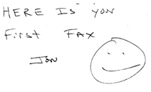 Our first fax.
